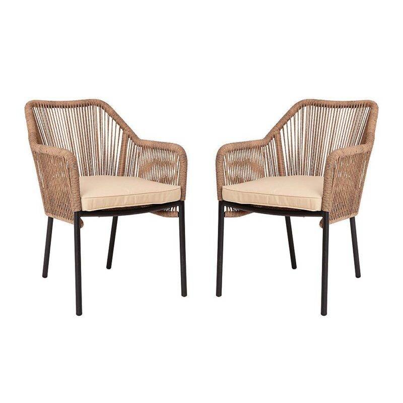 2pc Patio Rope Chair Set (Beige/Cream) - Image 2