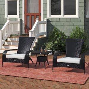 Wicker Lounge Chair (Black/White)