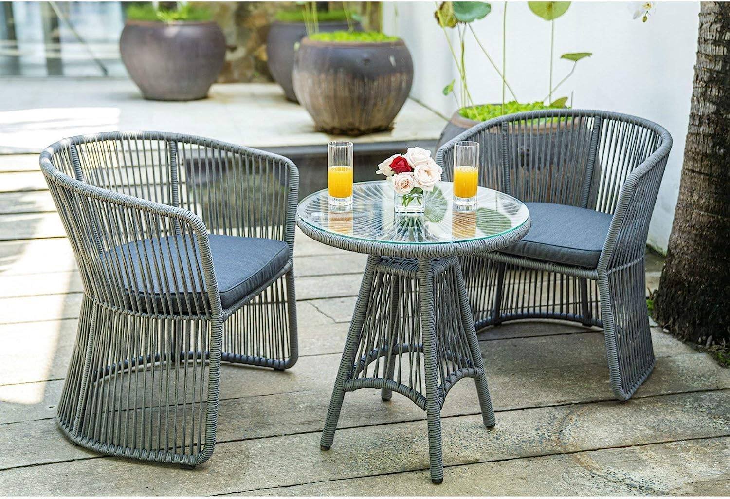 Patio Bistro Set (Grey)