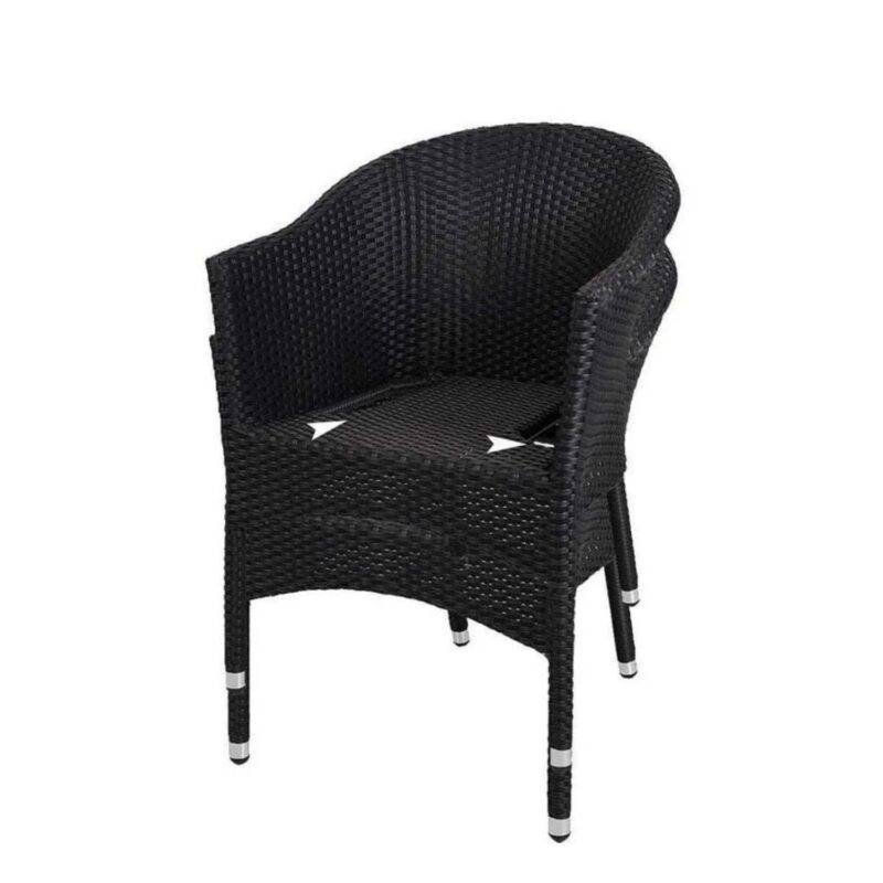 3-Piece Wicker Bistro Set (Black & Cream) - Image 9