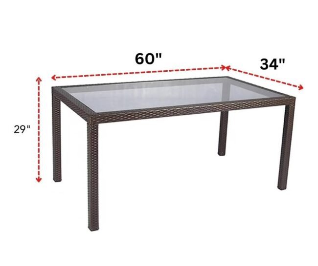 DEVOKO Patio Dining Set (Dark Brown/Cream)Table Without Glass Top - Image 3