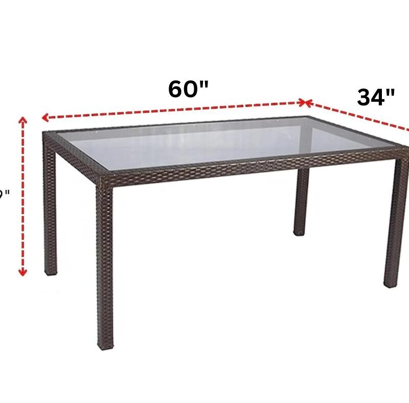 DEVOKO Patio Dining Set (Dark Brown/Cream)Table Without Glass Top - Image 3