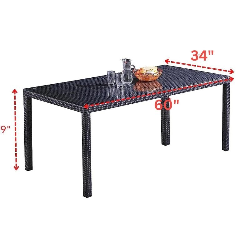 7-Piece Iron Outdoor Dining Set (Black) - Image 3
