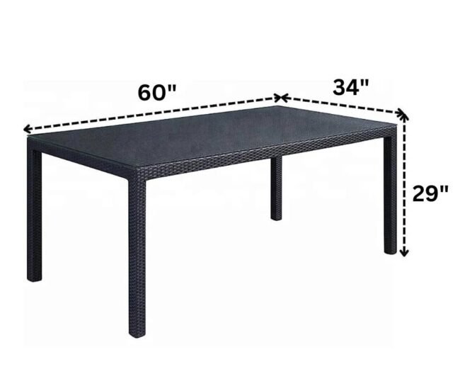 7-Piece Iron Outdoor Dining Set (Black) - Image 3