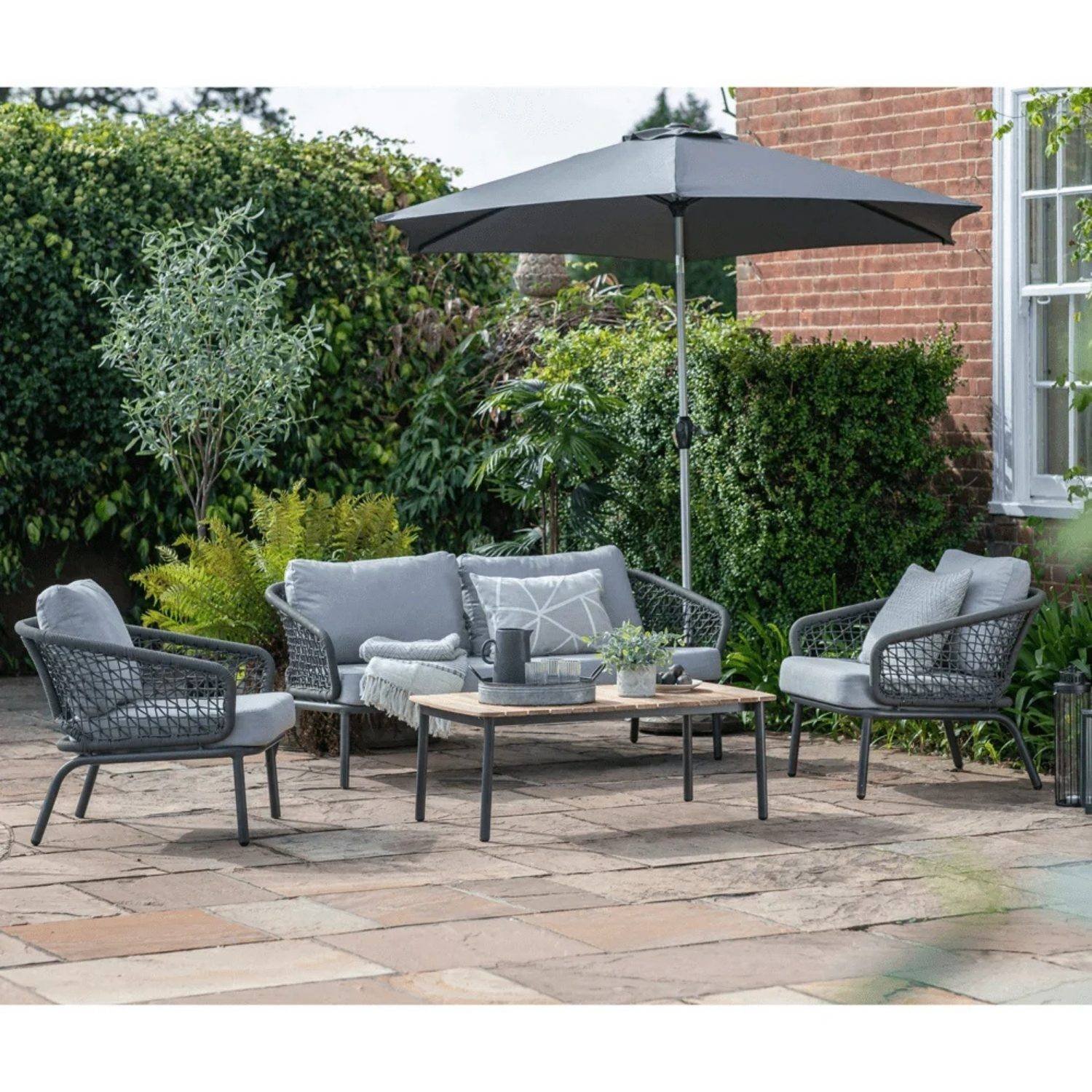 DEVOKO Bistro Loveseat Set (Grey)