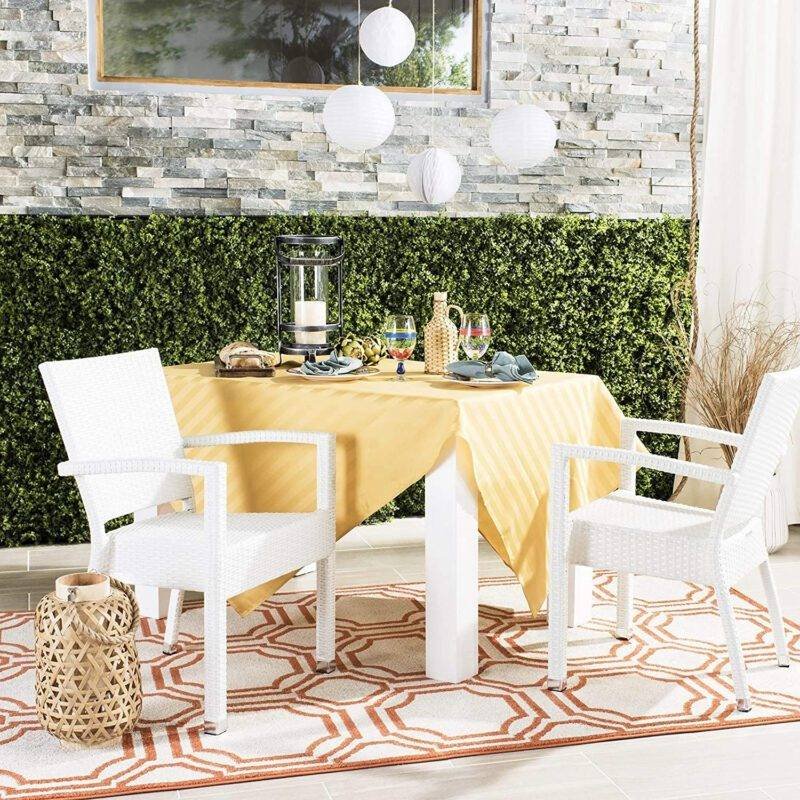 White Rattan Patio Furniture Set (2 pieces)