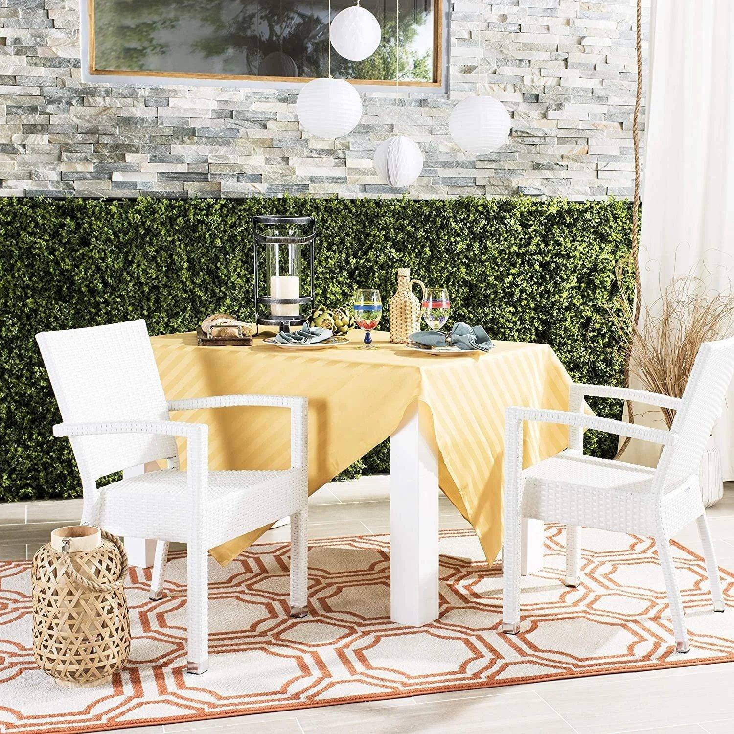 White Rattan Patio Furniture Set (2 pieces)