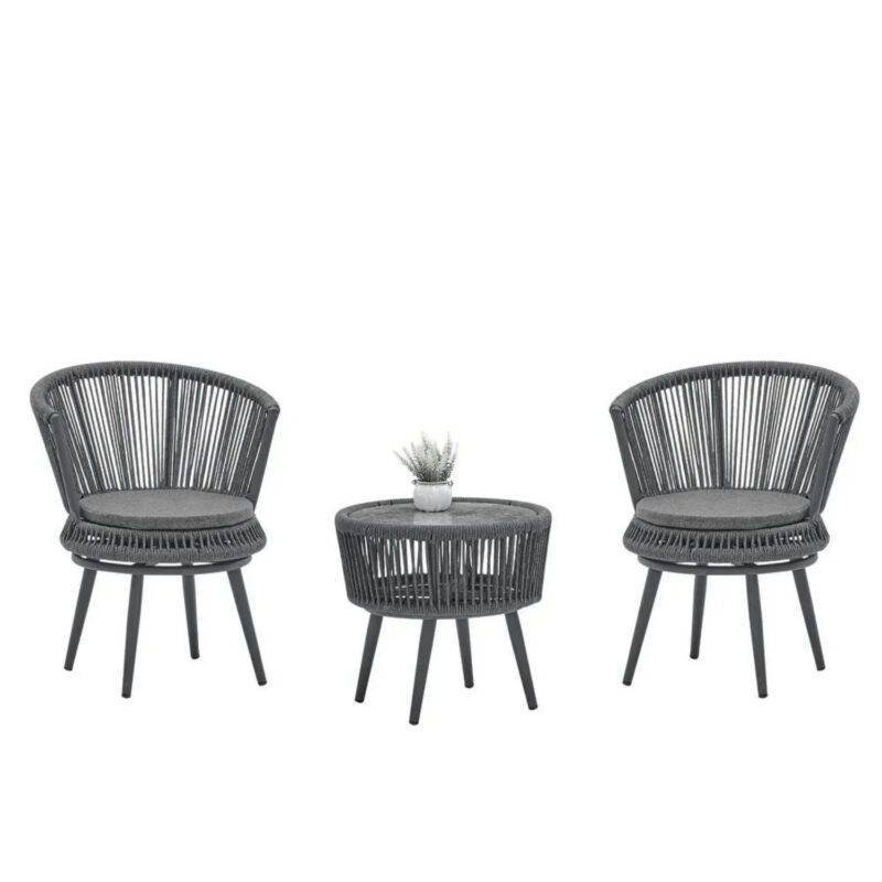 Devoko 3-Piece Patio Rope Set - Grey