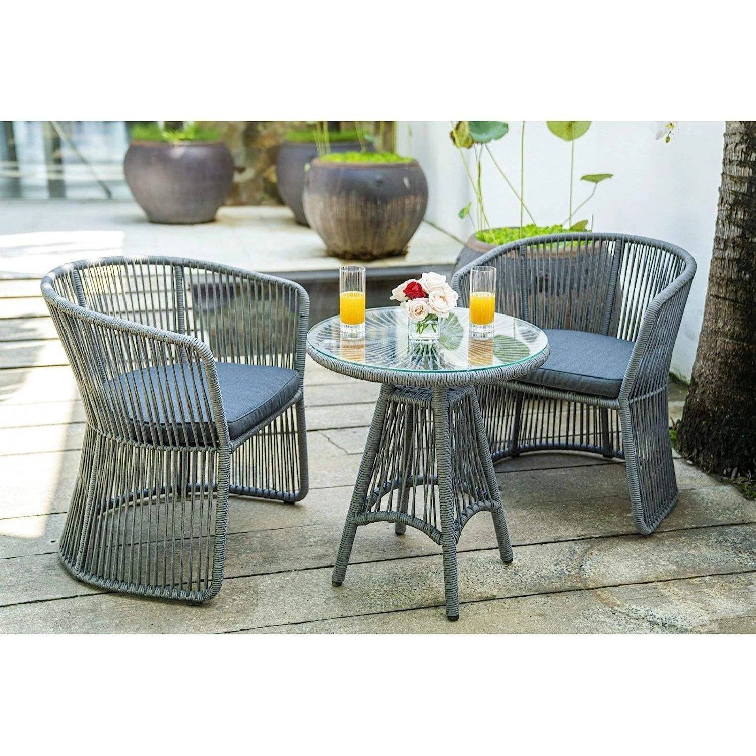 Patio Bistro Set (Grey)