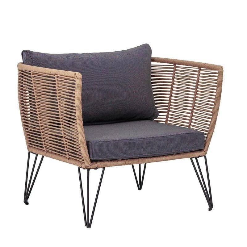 Outdoor Patio Sofa (Beige and Dark Grey)