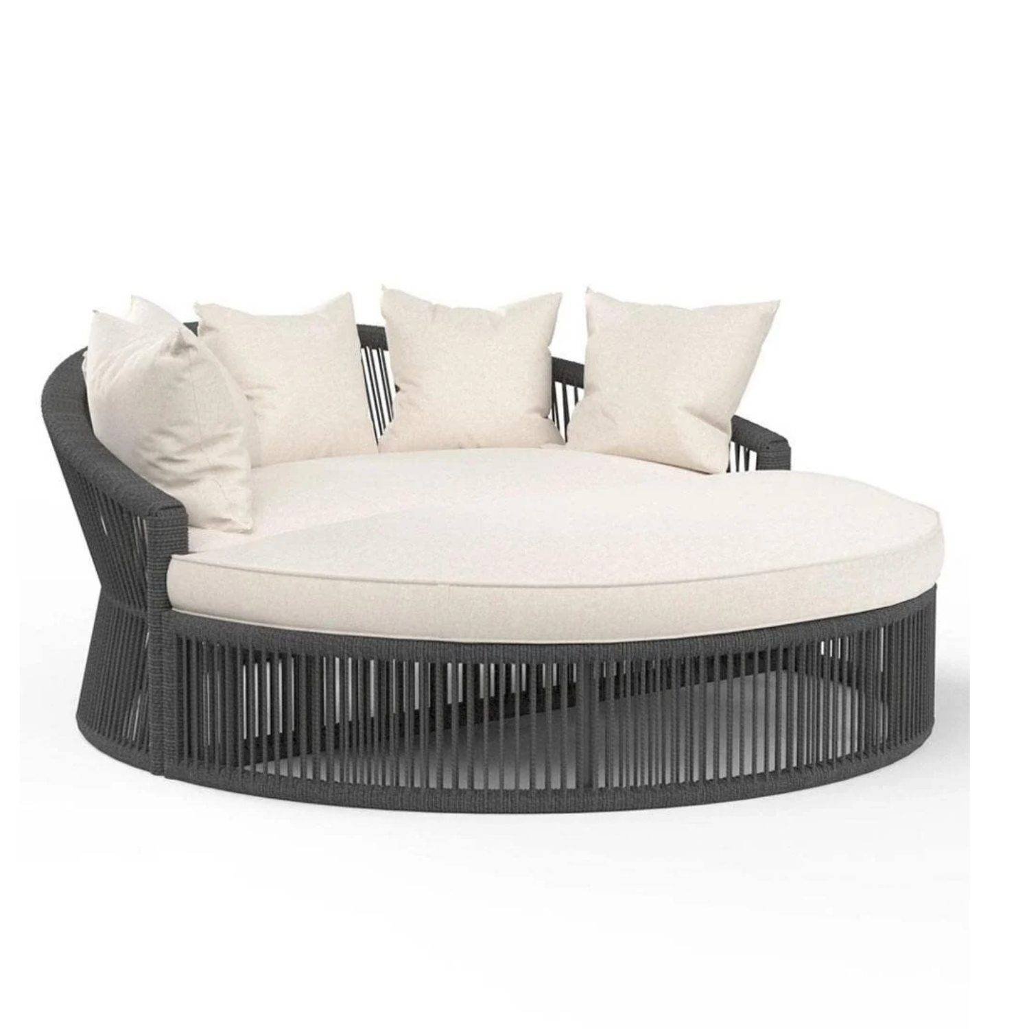 DEVOKO Round Daybed Furniture Set (Black)