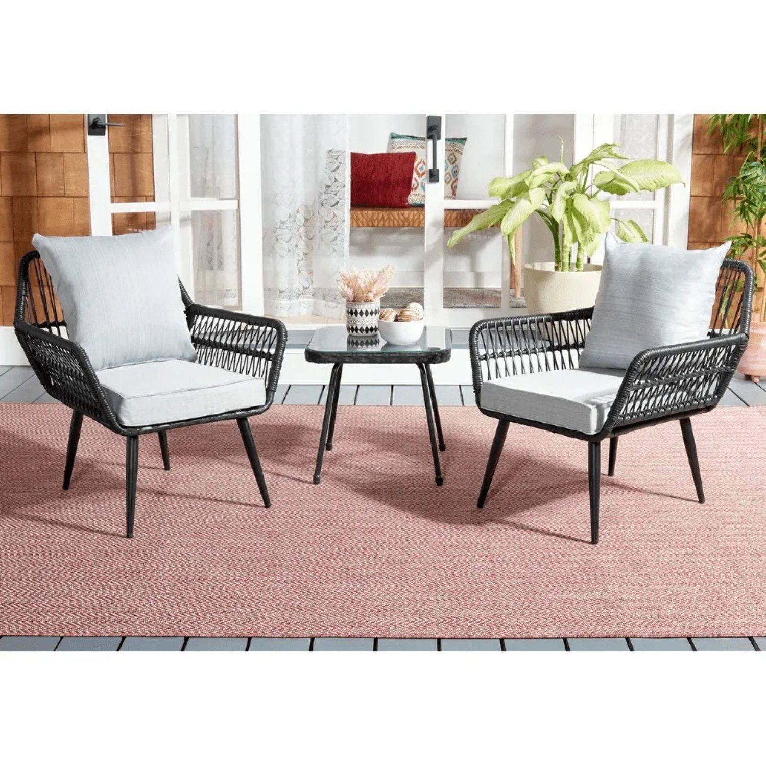 3pc Rope Patio Set (Black/Grey)