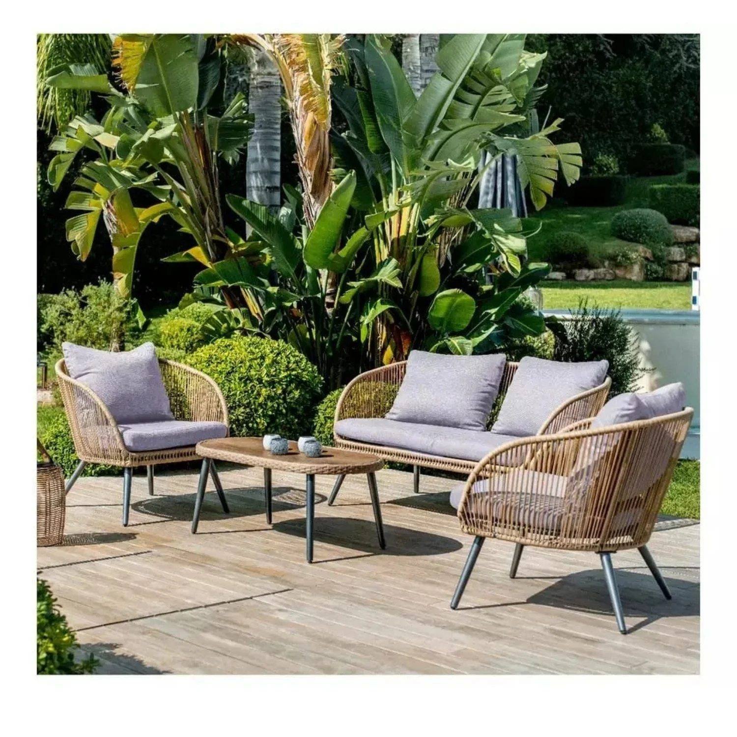 4 Seater Sofa Set (Beige & Grey)