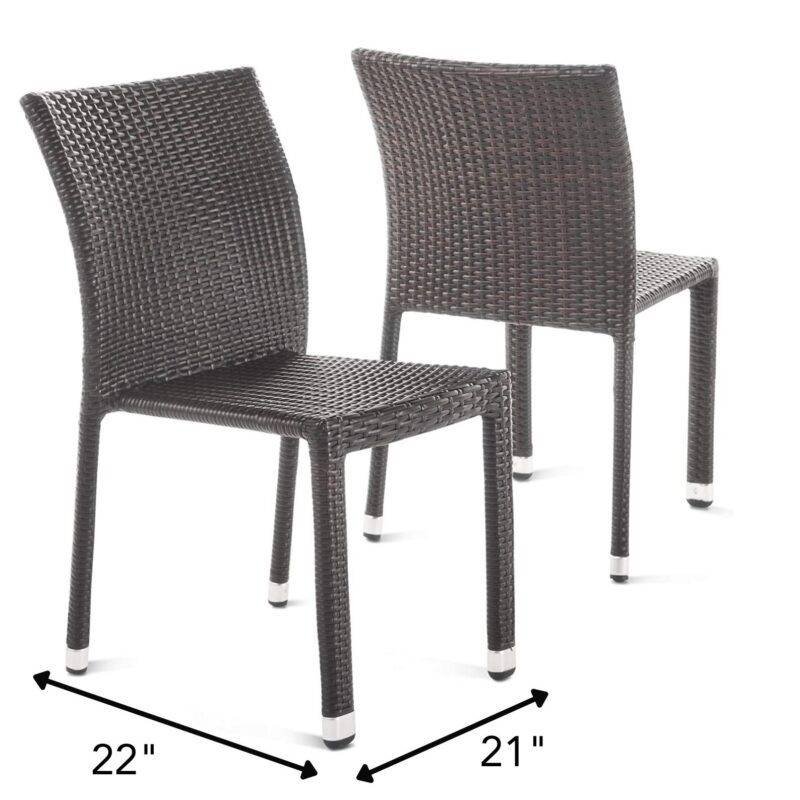 Outdoor Chair with Natural All Weather Wicker(Dark Brown) - Image 2
