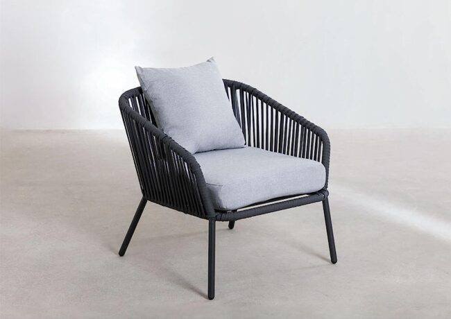 4 Piece Patio Sofa Set (Grey) - Image 2