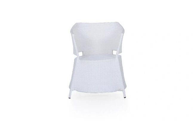 Small Outdoor Wicker Bistro Set (White) - Image 4