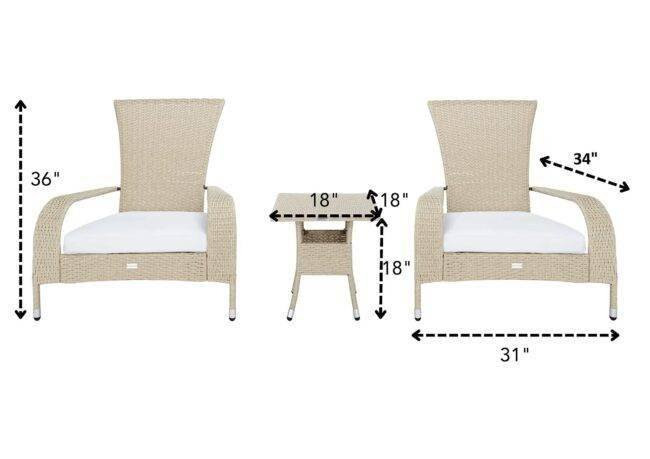 Wicker Lounge Chair (Beige/White) - Image 2