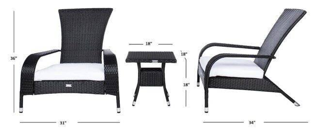 Wicker Lounge Chair (Black/White) - Image 2