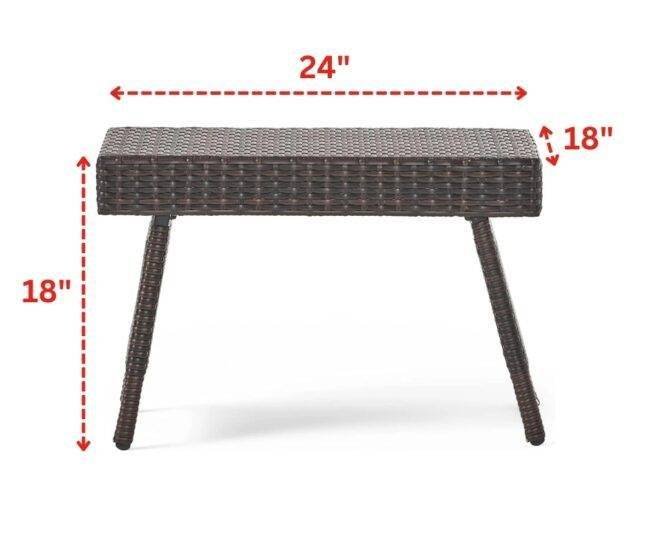 3-Piece Adjustable Rattan Wicker Chaise Lounge Set with Sky Blue Cushion (Dark Brown) - Image 2