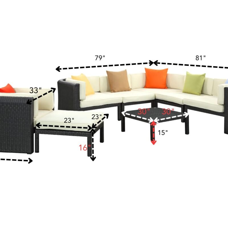 DEVOKO Patio Conversation Set (Black/White) - Image 2