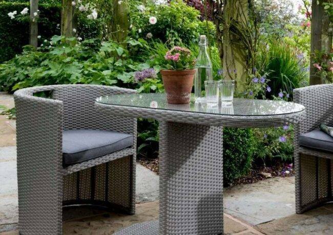 DEVOKO 3 Piece patio Furniture Set For Outdoor (Grey) - Image 3