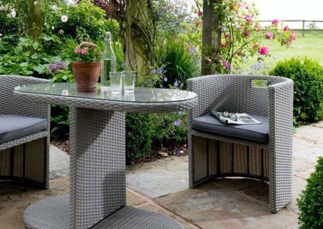 DEVOKO 3 Piece patio Furniture Set For Outdoor (Grey) - Image 4
