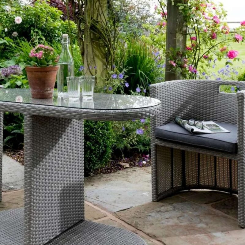 DEVOKO 3 Piece patio Furniture Set For Outdoor (Grey) - Image 4