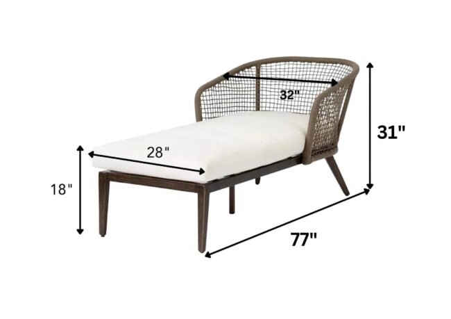 DEVOKO Outdoor Rope Daybed Set (Brown/Off-white) - Image 2