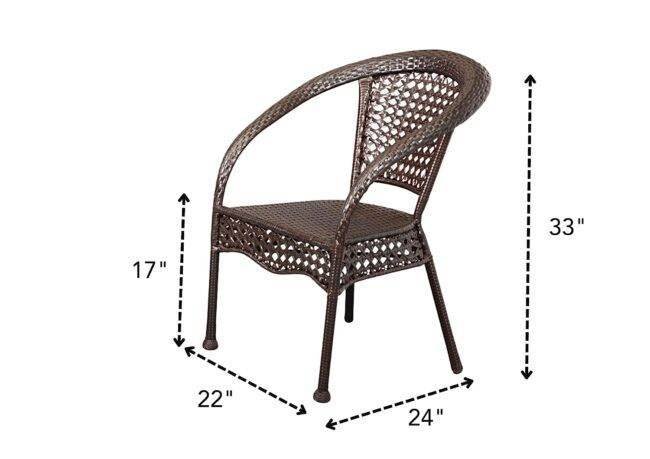 5 Piece Wicker Conversation Set (Dark Brown) - Image 2