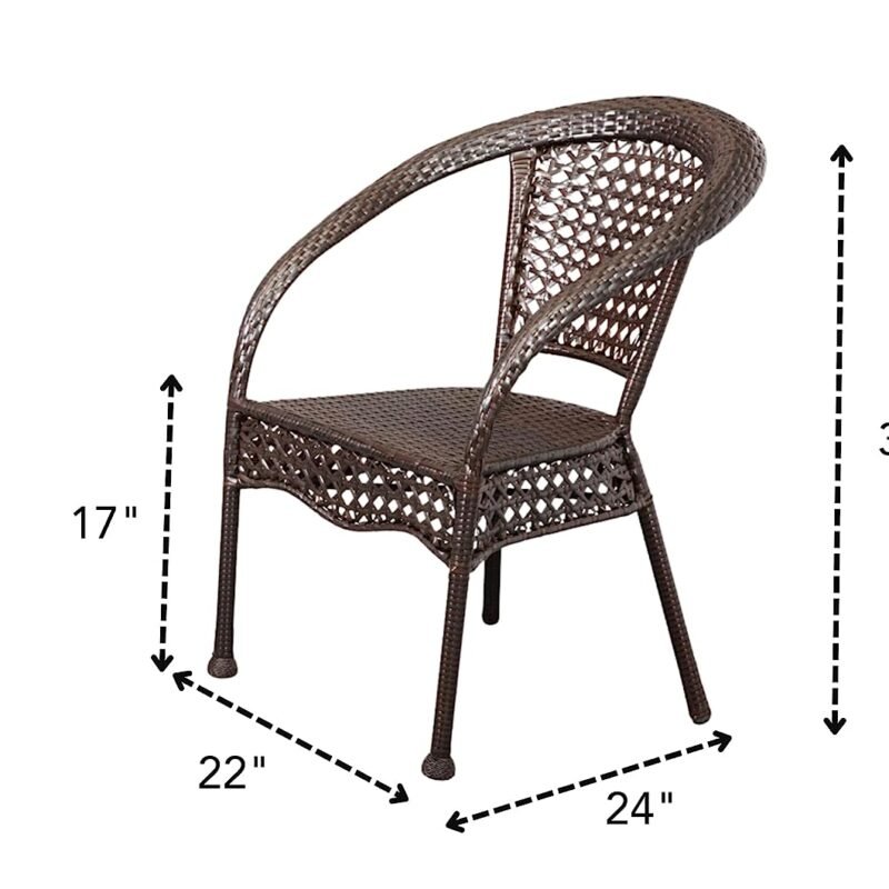 5 Piece Wicker Conversation Set (Dark Brown) - Image 2