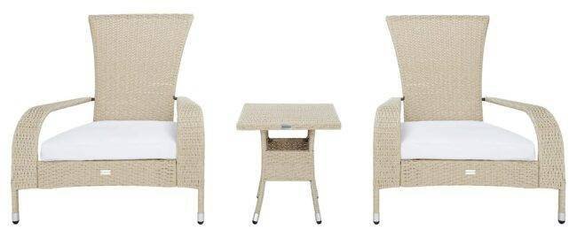 Wicker Lounge Chair (Beige/White) - Image 3