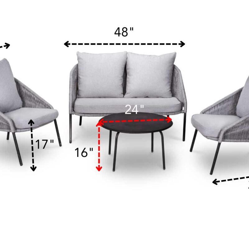 DEVOKO Patio Conversation Set (Grey) - Image 3