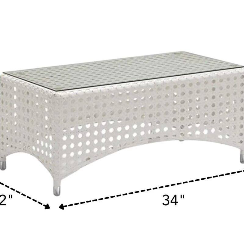 DEVOKO 4 Pcs Conversation Set for Balcony, Terrace, Apartment (White & Beige) - Image 4