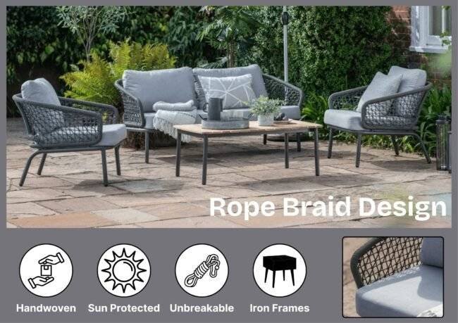 DEVOKO Bistro Loveseat Set (Grey) - Image 4