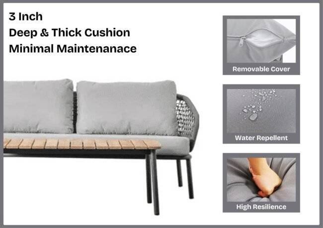 DEVOKO Bistro Loveseat Set (Grey) - Image 5