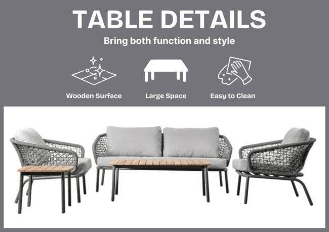 DEVOKO Bistro Loveseat Set (Grey) - Image 6