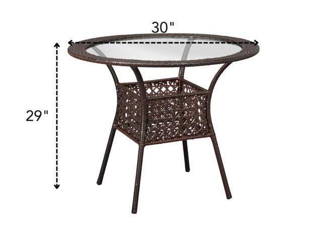 5 Piece Wicker Conversation Set (Dark Brown) - Image 3