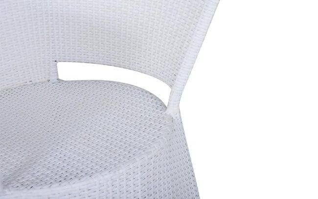 Small Outdoor Wicker Bistro Set (White) - Image 6