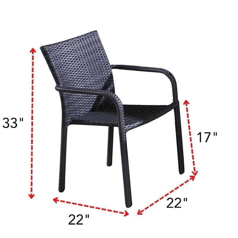 7-Piece Iron Outdoor Dining Set (Black) - Image 2