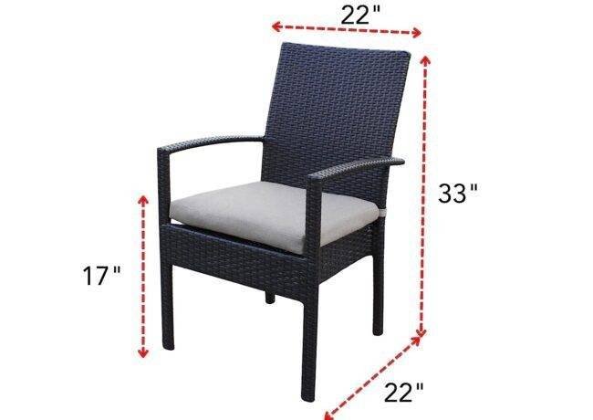 DEVOKO Patio Dining Set (Dark Brown/Cream)Table Without Glass Top - Image 2