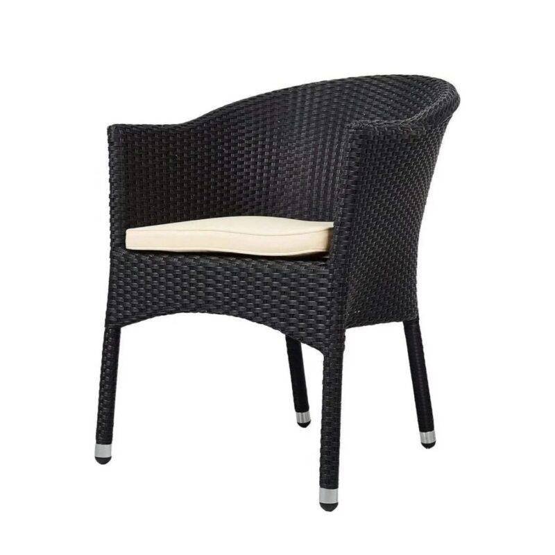 3-Piece Wicker Bistro Set (Black & Cream) - Image 3