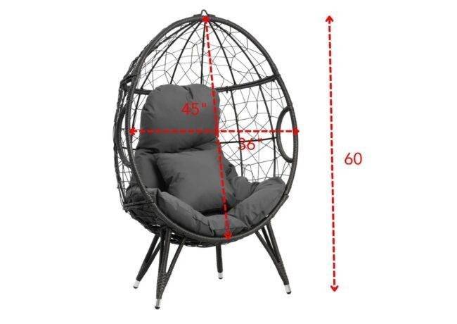 DEVOKO Wicker Egg Chair (Grey) - Image 2