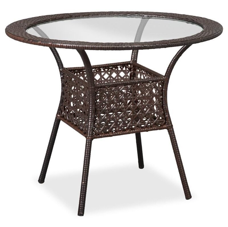 5 Piece Wicker Conversation Set (Dark Brown) - Image 5