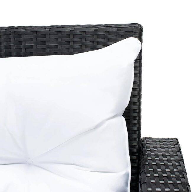 5-Piece Wicker Patio Conversation Set (Black/White) - Image 4