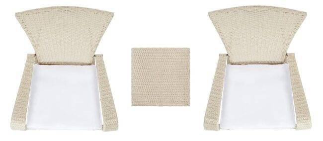 Wicker Lounge Chair (Beige/White) - Image 5