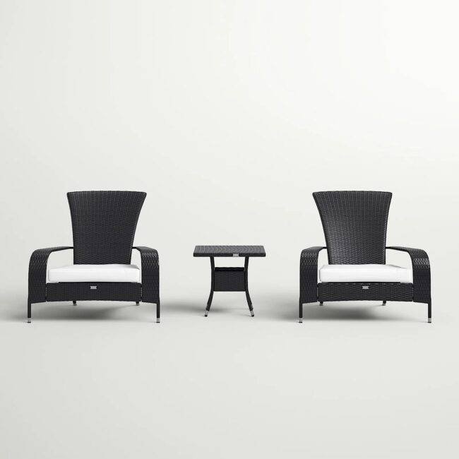 Wicker Lounge Chair (Black/White) - Image 5
