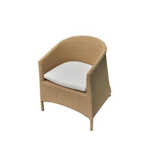 5 Piece Rattan Patio Conversation Set (Beige/White) - Image 5