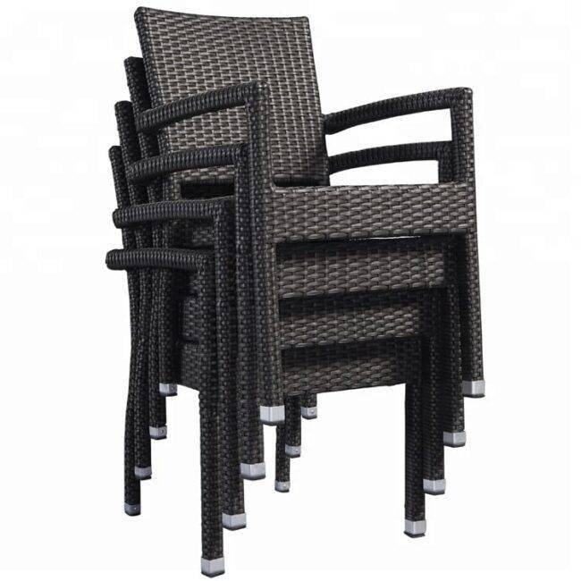 7-Piece Iron Outdoor Dining Set (Black) - Image 5