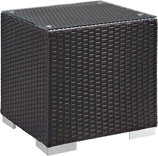 DEVOKO 5-Piece Outdoor Rattan Sofa Set (Dark Brown & Orange) - Image 5