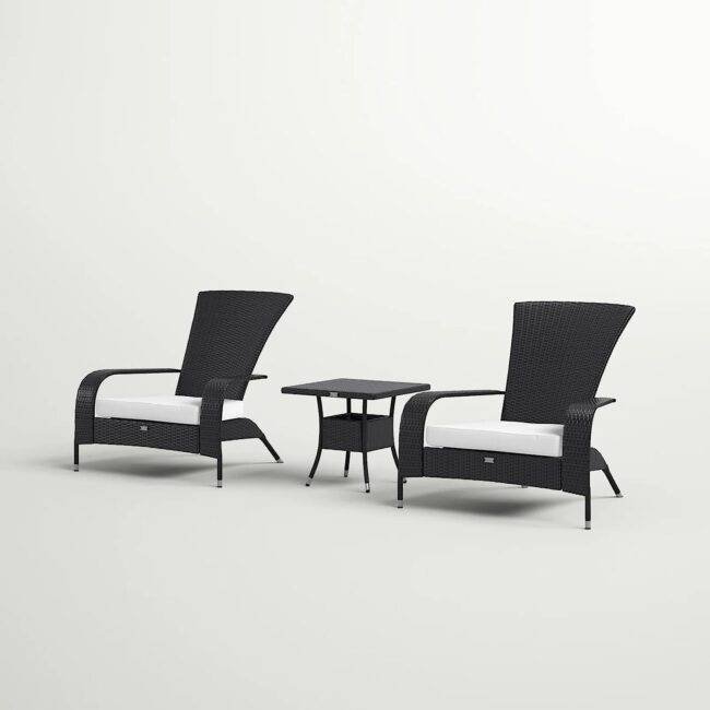 Wicker Lounge Chair (Black/White) - Image 6
